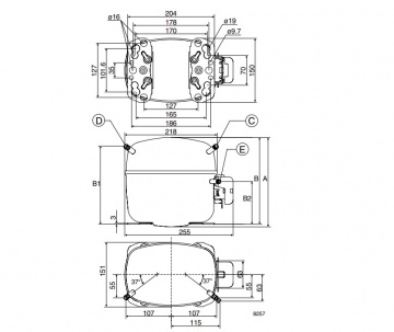 Motor monofazat Secop SC12CNX, congelare si temp. medii (LBP/MBP)